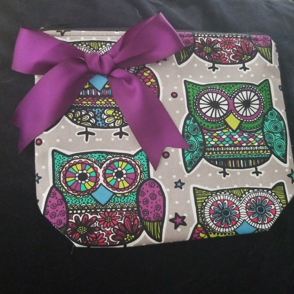Owl pouch purple bow
